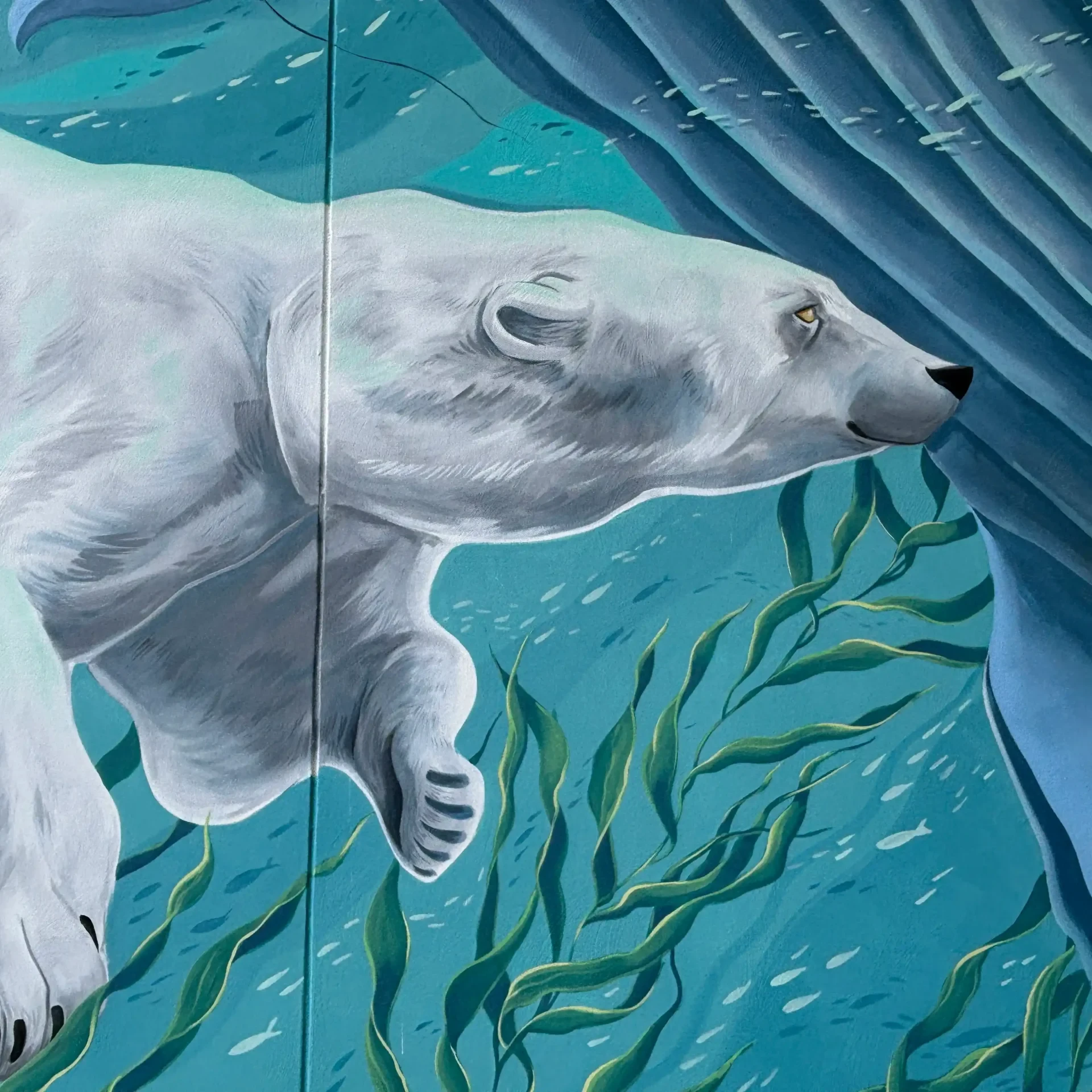 Dettaglio murales con orso polare