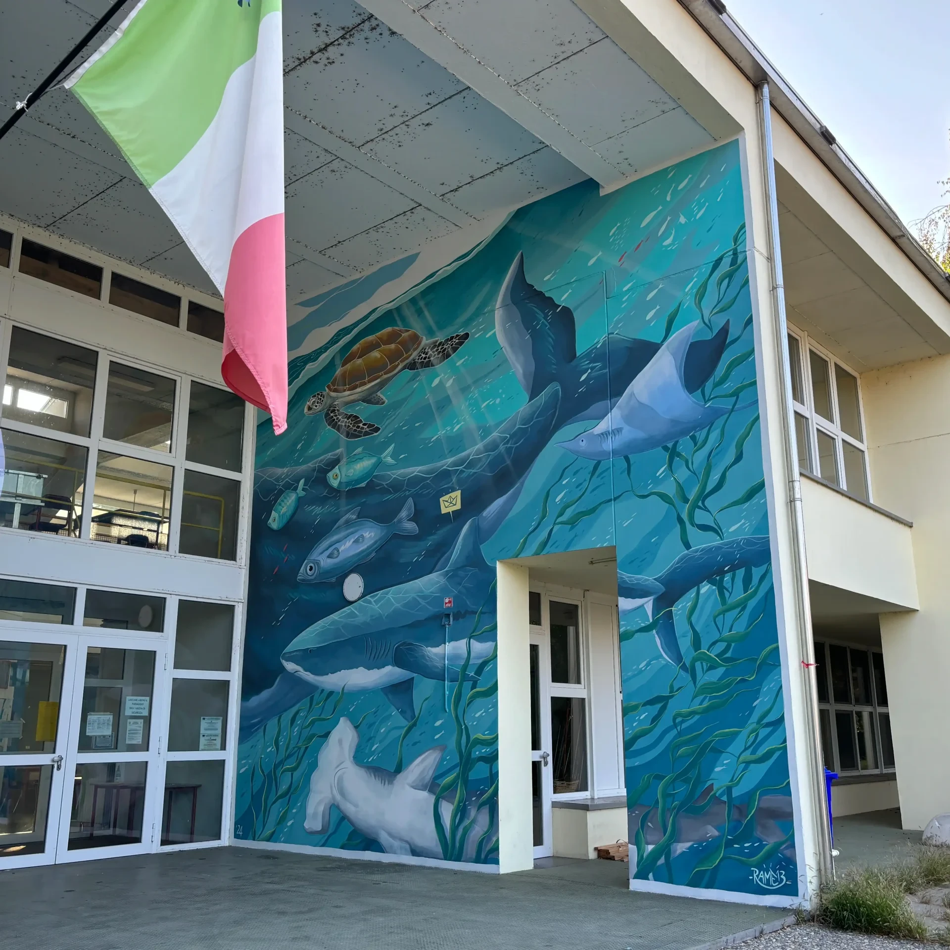 Murales con ecosistema marino